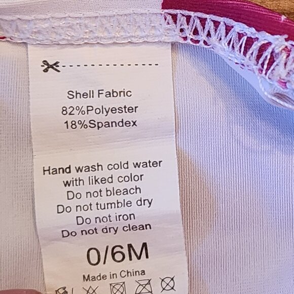 I PLAY - Baby Girl One Piece Swim Bathing /Pink Flowers Stripes/ Size 0-6 Months - Picture 5 of 5